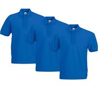 Fruit of the Loom 63-402-0 Polo, Royal, 3XL (Pacco da 3) Uomo