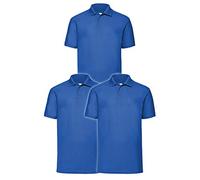 Fruit of the Loom Polo Uomo 63-402-0 Royal XL Pacco da 3