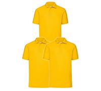 Fruit of the Loom 63-402-0 Polo, Yellow, 3XL (Pacco da 3) Uomo