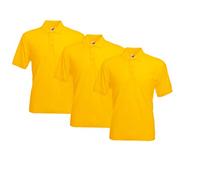 Fruit of the Loom 63-402-0 Polo, Yellow, 3XL (Pacco da 3) Uomo