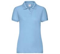 Fruit of the Loom 63212 - Polo da donna a maniche corte Lady-Fit 65/35, blu pastello, M