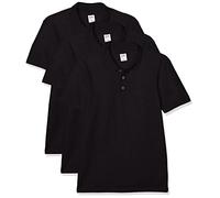 Fruit of the Loom 65/35 Polo, Nero, XL (Pacco da 3) Uomo