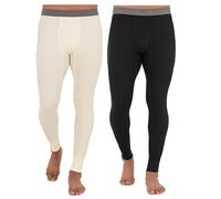 Fruit of the Loom Biancheria Intima Termica da Uomo Riciclata a Nido d’Ape, Parte Inferiore Lunga, Nero/Naturale, 4XL