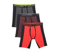 Fruit of the Loom Breathable Boxer Briefs, Moisture Wicking Underwear, Assorted Color Multipacks Corti, Gamba Lunga, Micromaglia, Confezione da 3, Pannelli Laterali Flessibili, S (Pacco da 3) Uomo