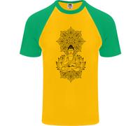 Fruit of the Loom Buddha Mandala Art Uomo T-Shirt Baseball Manica Corta