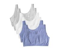 Fruit of the Loom Built Up Tank Style Sports Bra Value Pack Reggiseno Sportivo, Grigio Melange/Bianco/Blu Melange-Confezione da 6, 40 (Pacco da 6) Donna