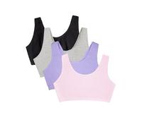 Fruit of the Loom Built Up Tank Style Sports Bra Value Pack Reggiseno Sportivo, Opaque, Kitty Rosa/giacinto/Grigio Erica/tonalità Nera, 40 (Pacco da 4) Donna