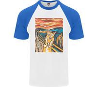 Fruit of the Loom Cat Scream Parody T-Shirt Baseball Uomo S/S Cotone