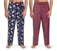 Fruit of the Loom Pantaloni da notte uomo Comodi in pile opaco 100% poliestere 2 pezzi Plaid rosso M