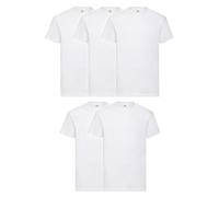 Fruit of The Loom, Confezione da 5 Magliette Leggere Bianco L