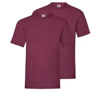 Fruit of the Loom Confezione doppia da 2 magliette da uomo + sacchetto in tessuto MyShirt, Borgogna + sacca Myshirt, XXL