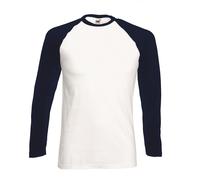 Fruit of the Loom Cotton Lungo Contrasto Baseball Manica Maglietta