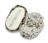 Fruit of the Loom Cozy Thermal Wrap Booties with Non-Skids for Baby Girls, Boys, Unisex - Chocolate (6-12 Months)