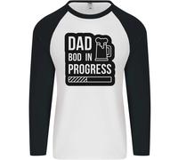 Fruit of the Loom Dad Bod In Progress Maglietta Baseball Manica Lunga