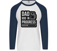Fruit of the Loom Dad Bod In Progress Maglietta Baseball Manica Lunga