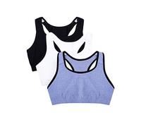 Fruit of the Loom Built Up Tank Style Sports Bra Fashion Colors Reggiseno Sportivo, Blue Gem H W.Blk/Bianco/Nero H, 3 (Pacco da 3) Donna