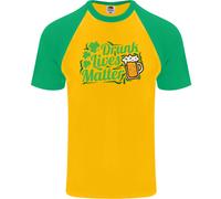 Fruit of the Loom Drunk Lives Matter T-Shirt Baseball Uomo Manica Corta Cotone