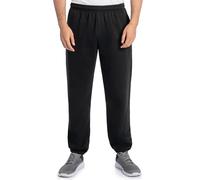 Fruit of The Loom Eversoft Pantaloni da Jogging in Pile con Parte Inferiore Elastica e Tasche, vestibilità Rilassata, Trasporto dell'umidità, Traspirante Tuta, Nero, XL Uomo