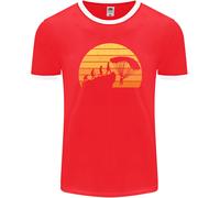 Fruit of the Loom Evolution Base Jumping Uomo T-Shirt Ringer Girocollo Jersey