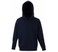 Fruit of the Loom - Felpa Aperta con Cappuccio - Bambino (12-13 Anni) (Blu Scuro)
