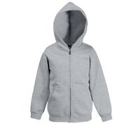 Fruit of the Loom - Felpa Aperta con Cappuccio - Bambino (12-13 Anni) (Erica Grigia)