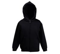 Fruit of the Loom - Felpa Aperta con Cappuccio - Bambino (14-15 Anni) (Nero)
