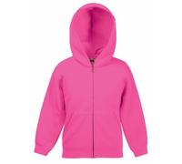 Fruit of the Loom - Felpa Aperta con Cappuccio - Bambino (5-6 Anni) (Fucsia)