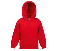 Fruit of the Loom - Felpa Aperta con Cappuccio - Bambino (9-11 Anni) (Rosso)