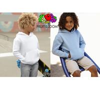 FRUIT OF THE LOOM felpa CAPPUCCIO stock 3 pezzi colori vari BAMBINO BAMBINA
