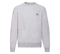 Fruit of the Loom Felpa classica Raglan con logo vintage sul petto, Grigio melange - Logo vintage piccolo, S