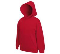 Fruit of the loom - Felpa con cappuccio da bambino unisex, Red, M