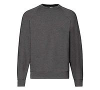 Fruit of the Loom - Felpa con maniche raglan, colore: blu, Grigio scuro., L