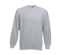 Fruit Of The Loom - Felpa con maniche raglan da uomo (confezione da 1), Grigio mlange, X-Large