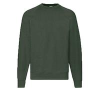 Fruit of the Loom, felpa con maniche raglan verde bottiglia M
