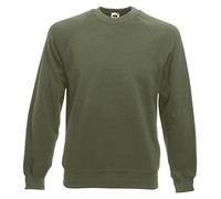 FRUIT OF THE LOOM Felpa da uomo classica 80/20 raglan in jersey singolo maniche raglan (Medium - 90/101,6 cm, Classic Olive), Oliva classica., S