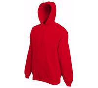 Fruit of The Loom Felpa da Uomo con Cappuccio Leggero e Pull-Over, Rosso, S