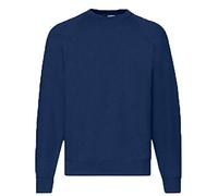Fruit of the Loom, Felpa da uomo con maniche raglan, Blu (navy), 4XL