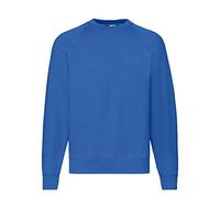 Fruit of the Loom - Felpa da uomo con maniche raglan, in diverse taglie e colori, Blu reale, XL