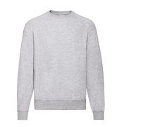 Fruit of the Loom - Felpa da uomo con maniche raglan, in diverse taglie e colori, grigio., XL