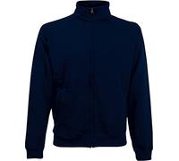 Fruit of the Loom, felpa da uomo Premium, con zip intera, 70% poliestere/30% cotone Deep Navy S - Pecho 35/37"