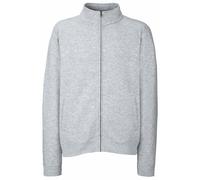 Fruit of the Loom, felpa da uomo Premium, con zip intera, 70% poliestere/30% cotone Heather Grey S - Pecho 35/37"