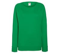 Fruit Of The Loom - Felpa leggera da donna, con maniche raglan, 240 g/m² Verde kelly XS