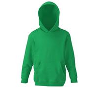 Fruit of the Loom - Felpa Unisex con Cappuccio Classica - Bambini (5-6 Anni) (Verde Kelly)