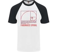 Fruit of the Loom Fibonacci Spiral Matematica Maglia Uomo Baseball Manica Corta