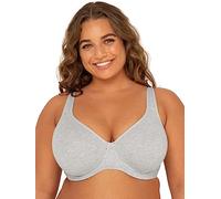 Fruit of the Loom Fit for Me Collection: Plus-Size Unlined Underwire Bra-Cotton Comfort & Pinch-Free Straps Reggiseno Altamente Coprente, Opaco, Sfumature di Grigio, 46DD Donna