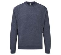 Fruit of the Loom FOTL - Felpa classica da uomo con maniche raglan, Heather Navy, M