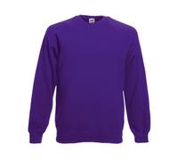 Fruit of the Loom FOTL - Felpa da uomo con maniche raglan Viola XL