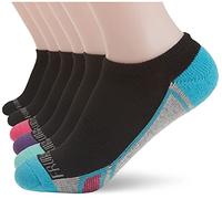 Fruit of the Loom Girls' Little Cushion No Show with Arch Support 6 Pack Sock, Black Assorted, 10.5-4