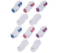 Fruit of the Loom Girls' Little Low Cut with Half Cushion 10 Pack Sock, White Multi, 6-10.5