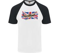 Fruit of the Loom Hawker Hurricane T-Shirt Baseball Uomo Union Jack